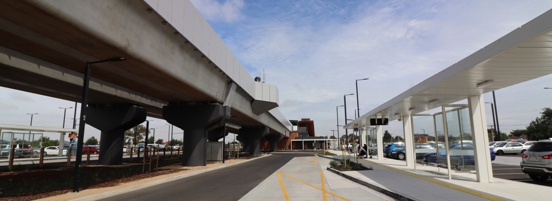 Solar bus shelters at Deer Park Station