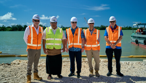 Prime Minister of New Zealand and Tongan Minister for Infrastructure Visit Fanga‘uta Lagoon Bridge Project 
